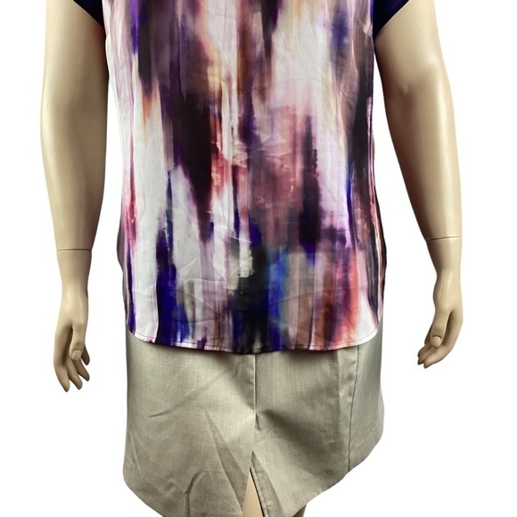 Lane Bryant Top Size 14/16 Blue Multicolor Abstract Print - Picture 3 of 6